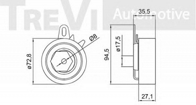 TREVI AUTOMOTIVE td1723 -  Натяжной ролик, ремень ГРМ